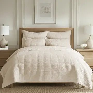 Cloud Waffle Reversible Cotton Quilt Set - Quahog Bay Bedding