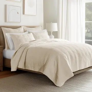 Cloud Waffle Reversible Cotton Quilt Set - Quahog Bay Bedding