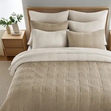 Cloud Waffle Reversible Cotton Quilt Set - Quahog Bay Bedding