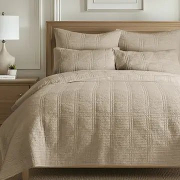 Cloud Waffle Reversible Cotton Quilt Set - Quahog Bay Bedding