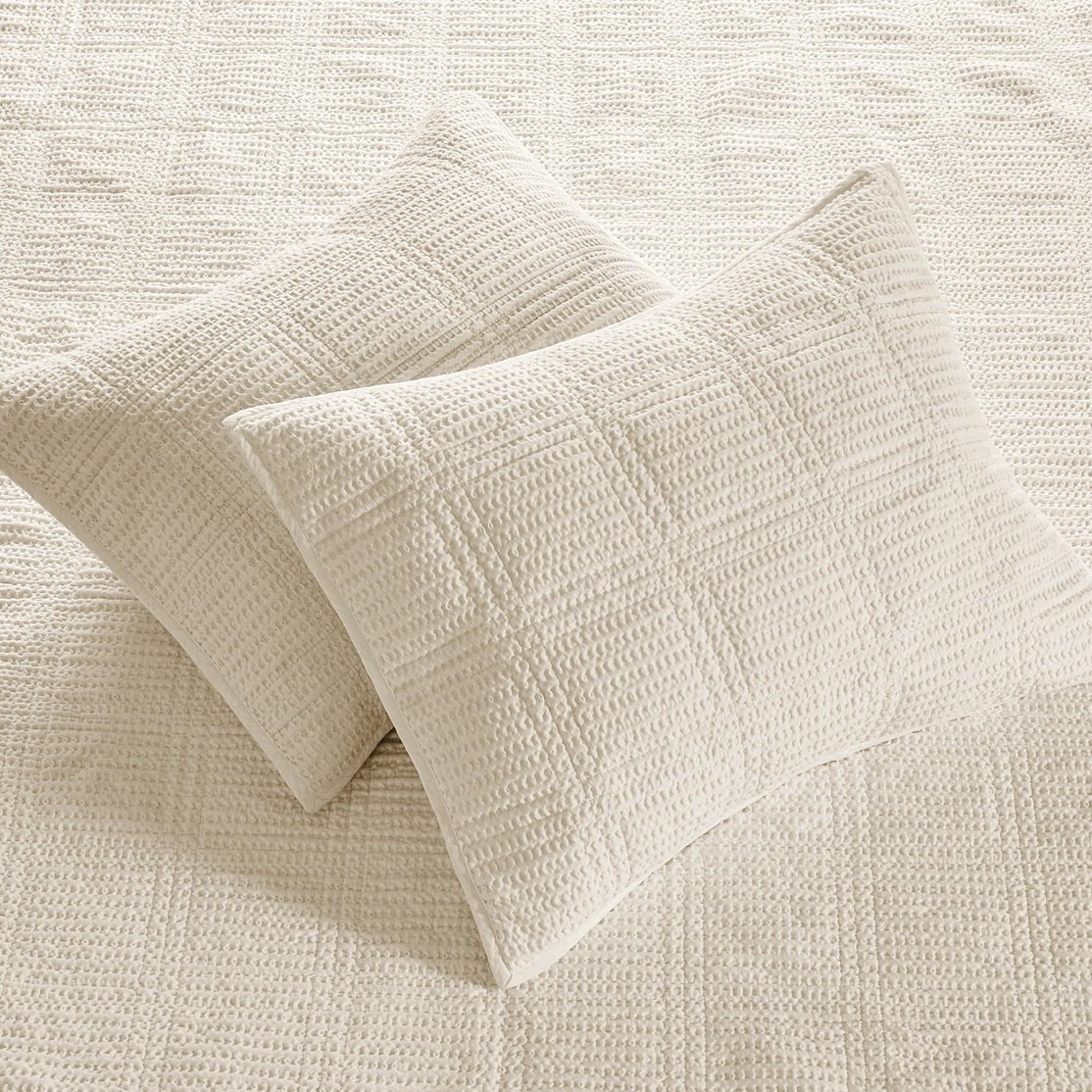 Cloud Waffle Reversible Cotton Quilt Set - Quahog Bay Bedding