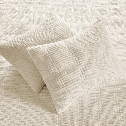 Cloud Waffle Reversible Cotton Quilt Set - Quahog Bay Bedding