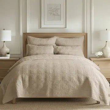 Cloud Waffle Reversible Cotton Quilt Set - Quahog Bay Bedding