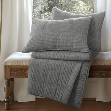 Cloud Waffle Reversible Cotton Quilt Set - Quahog Bay Bedding