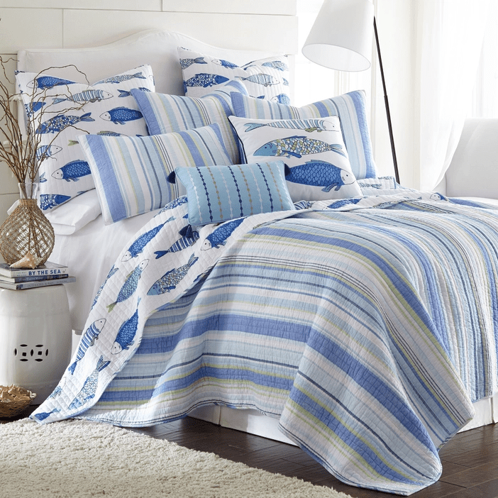 Coastal Bedding Ensembles Complete King - 7PC Catalina - Quahog Bay Bedding