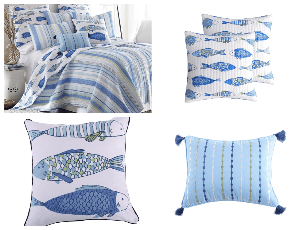Coastal Bedding Ensembles Complete King - 7PC Catalina - Quahog Bay Bedding