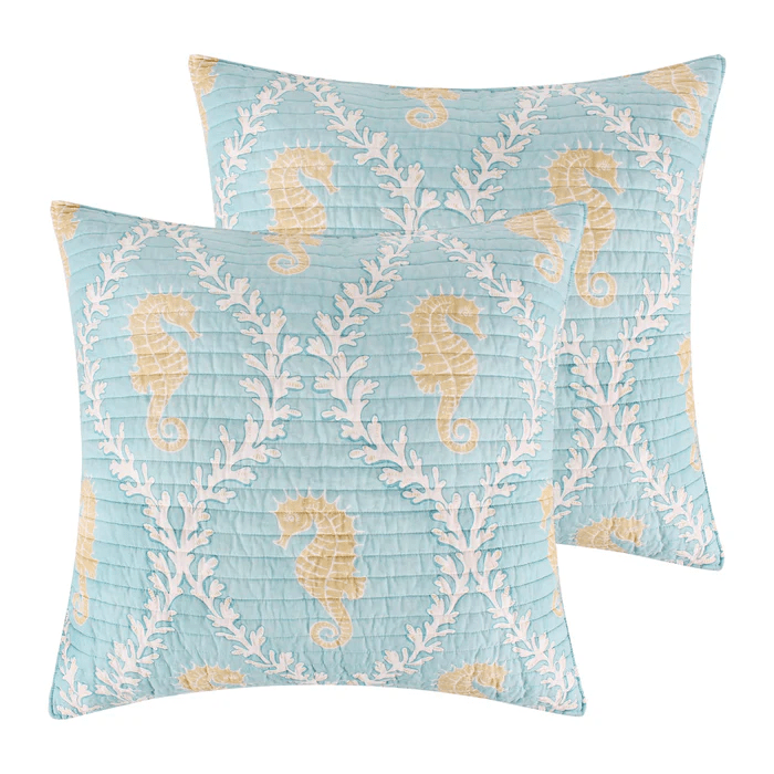 Coastal Bedding Ensembles Complete King 7PC Kailua - Quahog Bay Bedding