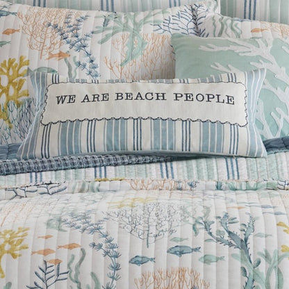 Ocean Meadow Beach Pillow | We Are Beach People - Quahog Bay Bedding