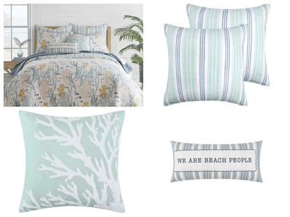 Coastal Bedding Ensembles Complete Queen - 7PC Ocean Meadow - Quahog Bay Bedding