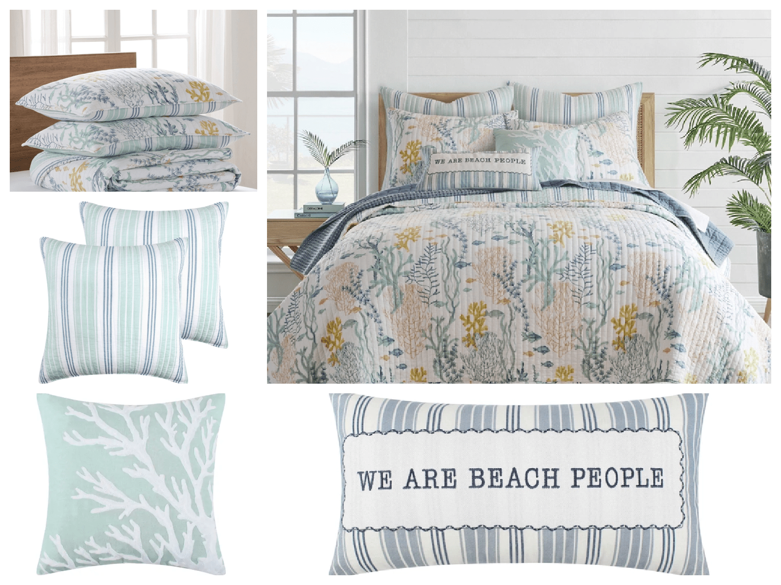 Coastal Bedding Ensembles Complete Queen - 7PC Ocean Meadow - Quahog Bay Bedding