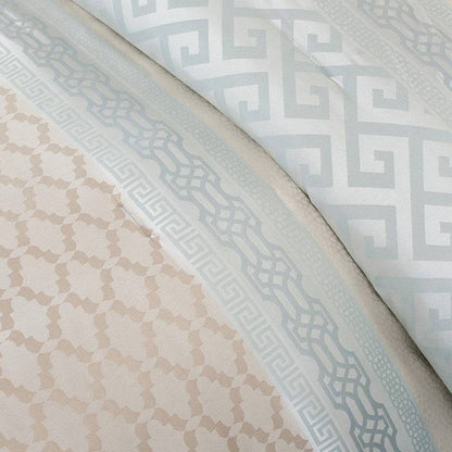 Bennett 7 Piece Jacquard Comforter Set – Aqua - Quahog Bay Bedding
