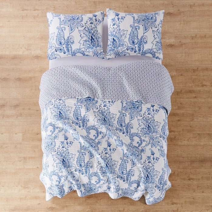 Coastal Bennett Blue Quilt Set - Coastal Quilt Set - Quahog Bay Bedding
