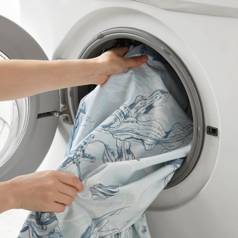 Coastal Blue Botanical Duvet Cover Set 100% Cotton Sateen Duvet Set - Quahog Bay Bedding