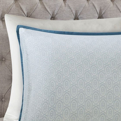 Madison Park Isla 3PC Cotton Blue Medallion Duvet Cover Set - Quahog Bay Bedding