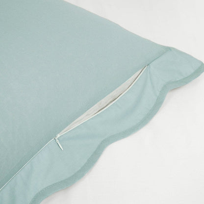 Coastal Chic Scalloped Edge 100% Cotton Reversible Duvet Cover Set - Quahog Bay Bedding