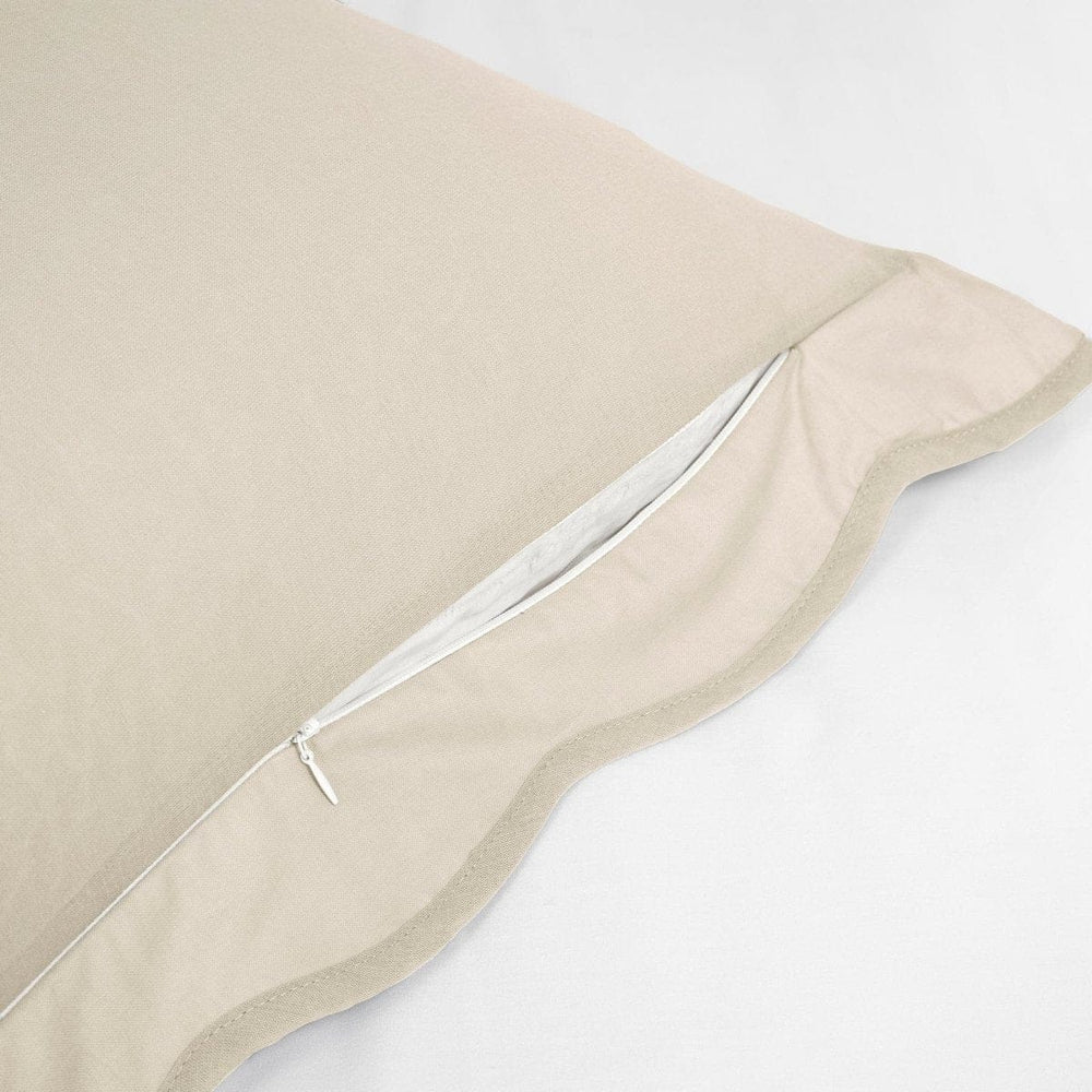 Coastal Chic Scalloped Edge 100% Cotton Reversible Duvet Cover Set - Quahog Bay Bedding