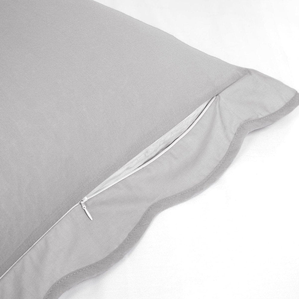 Coastal Chic Scalloped Edge 100% Cotton Reversible Duvet Cover Set - Quahog Bay Bedding