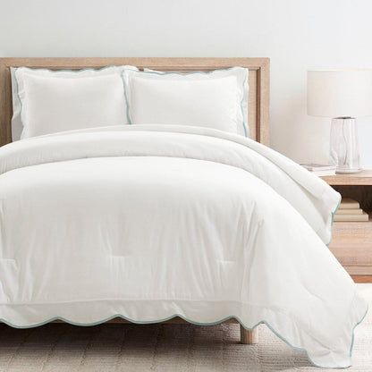 Coastal Chic Scalloped Edge 3 Piece Comforter Set - Quahog Bay Bedding