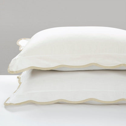 Coastal Chic Scalloped Edge 3 Piece Comforter Set - Quahog Bay Bedding