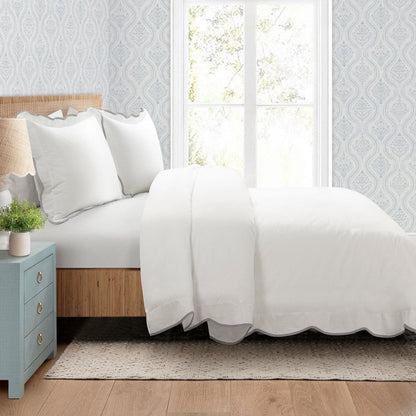Coastal Chic Scalloped Edge 3 Piece Comforter Set - Quahog Bay Bedding