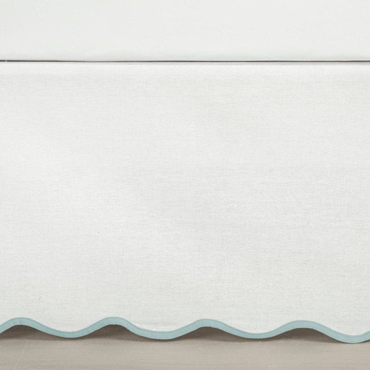 Coastal Chic Scalloped Edge Bed Skirt - Coastal Bed Skirts & Dust Ruffles - Quahog Bay Bedding