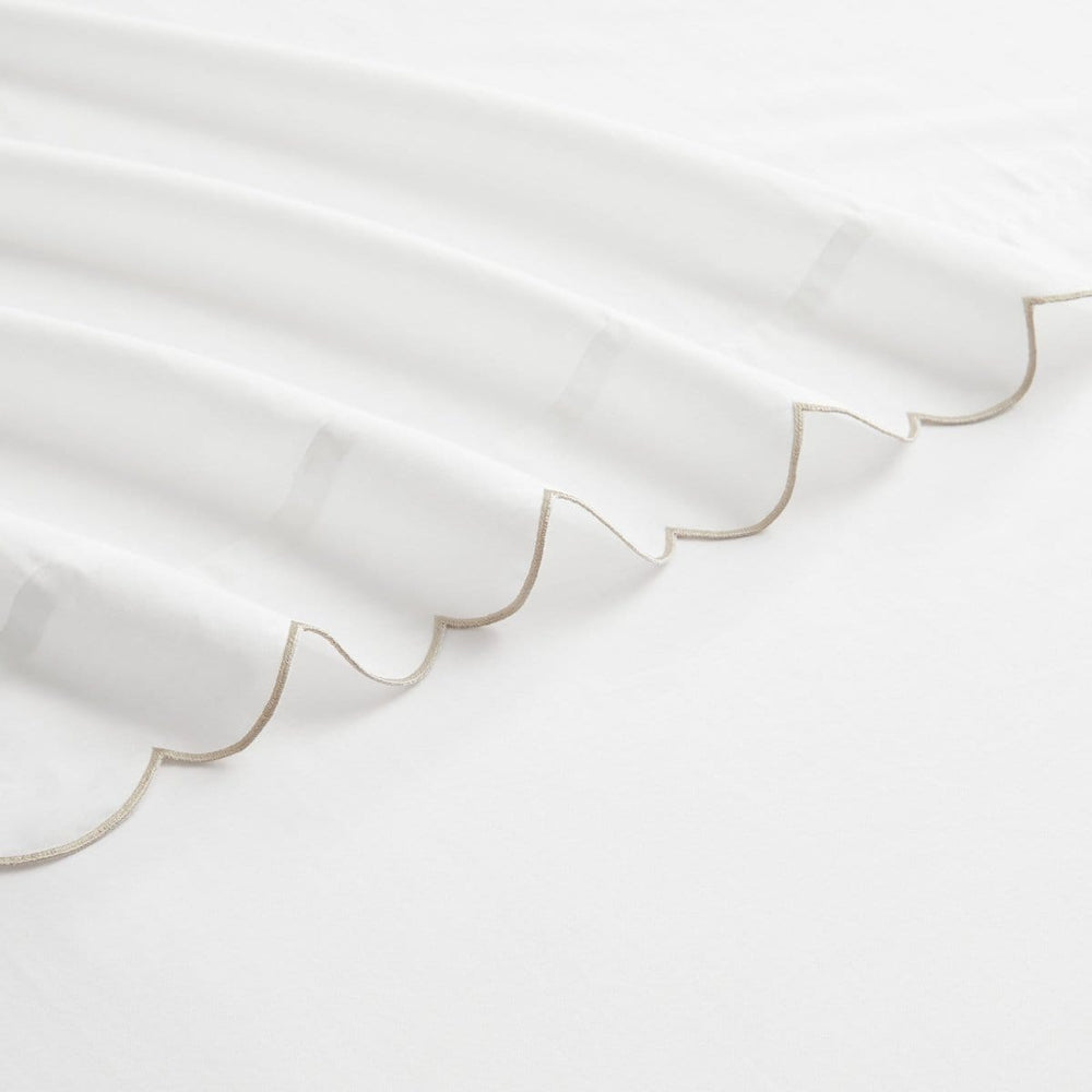 Coastal Chic Scalloped Edge Cotton Sheet Set - Quahog Bay Bedding