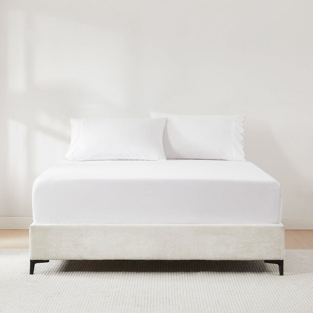 Coastal Chic Scalloped Edge Cotton Sheet Set - Quahog Bay Bedding