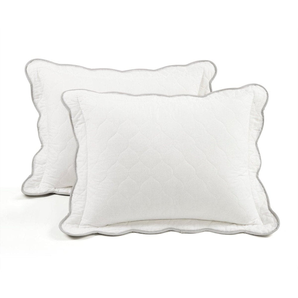 Coastal Chic Scalloped Edge Reversible Quilt 3 Piece Set - Quahog Bay Bedding