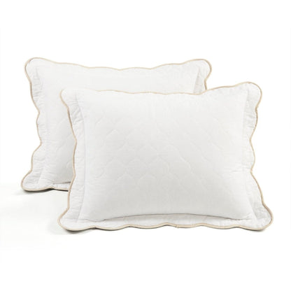 Coastal Chic Scalloped Edge Reversible Quilt 3 Piece Set - Quahog Bay Bedding