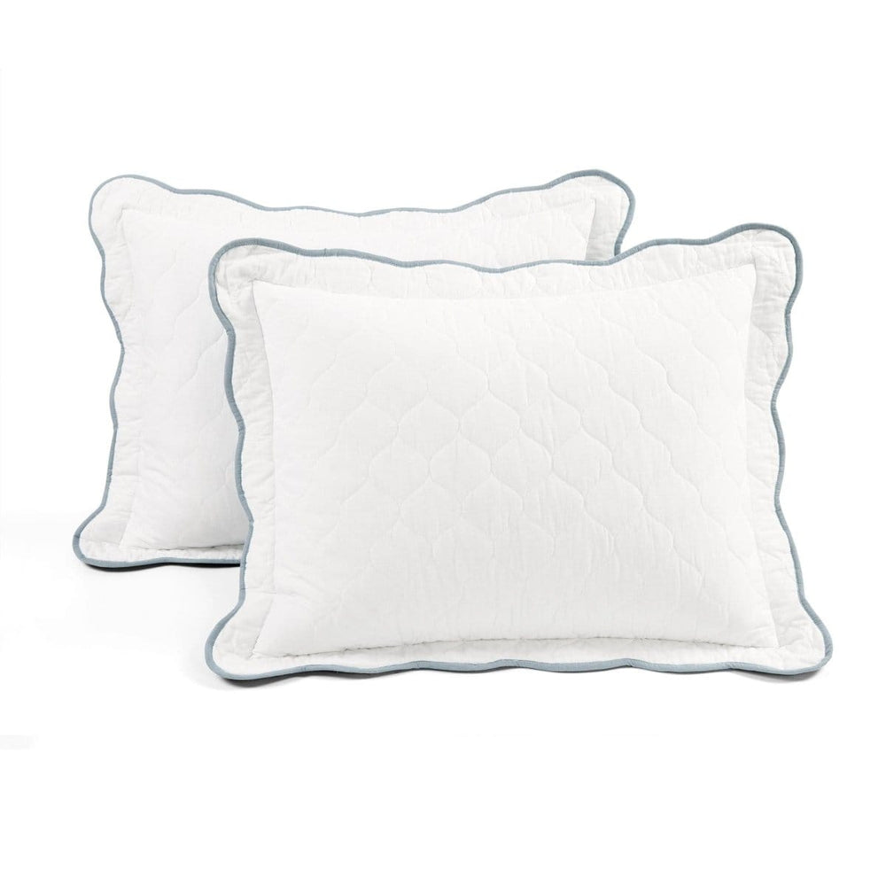 Coastal Chic Scalloped Edge Reversible Quilt 3 Piece Set - Quahog Bay Bedding