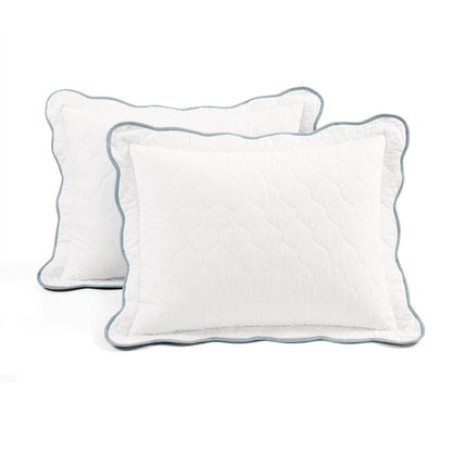 Coastal Chic Scalloped Edge Reversible Quilt 3 Piece Set - Quahog Bay Bedding