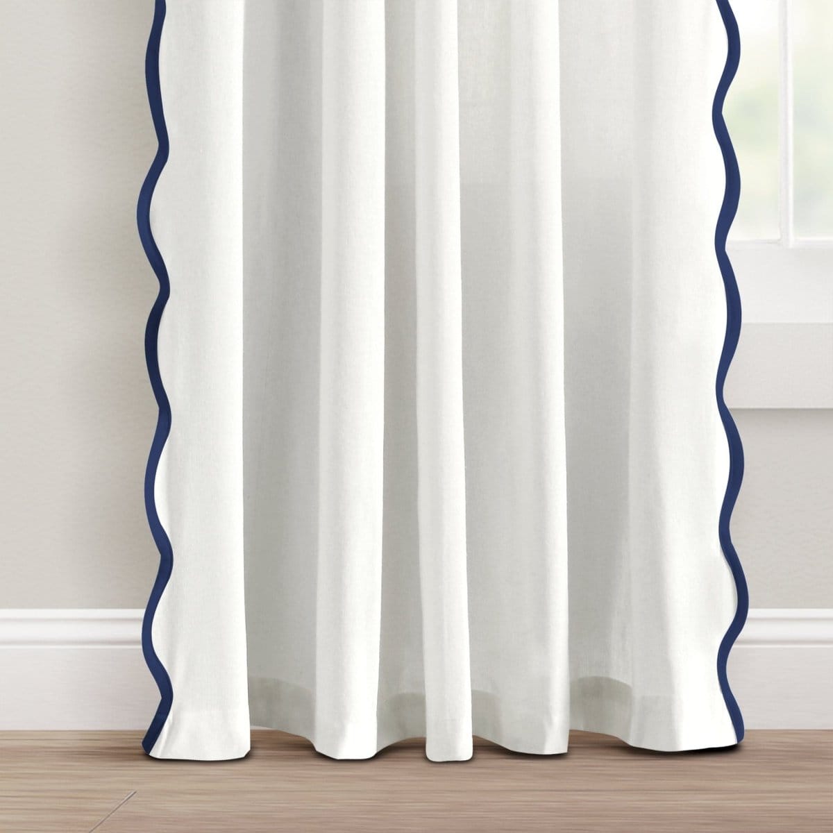 Coastal Chic Scalloped Edge Window Curtain Panel Set - Quahog Bay Bedding