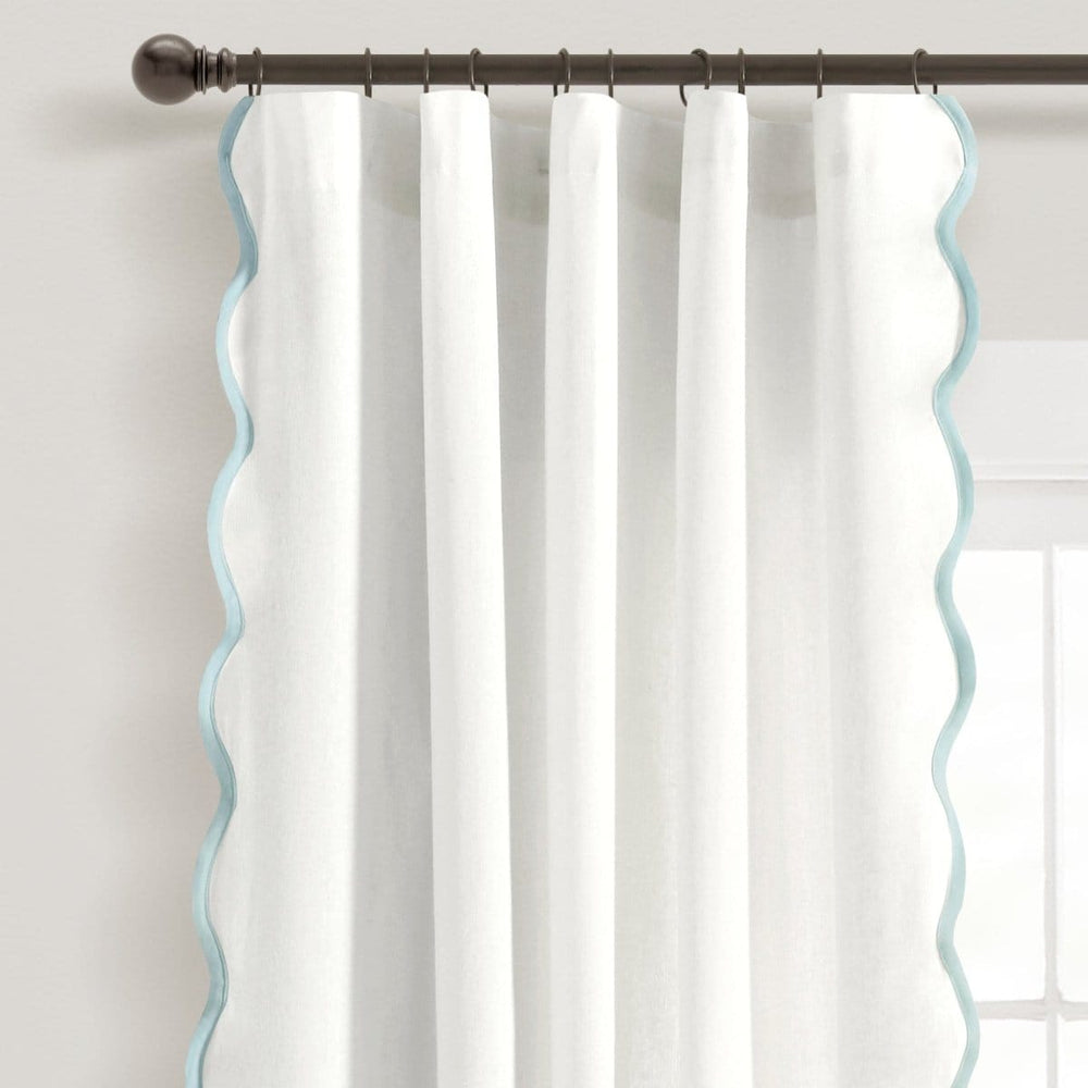 Coastal Chic Scalloped Edge Window Curtain Panel Set - Quahog Bay Bedding