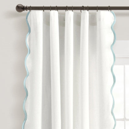 Coastal Chic Scalloped Edge Window Curtain Panel Set - Quahog Bay Bedding