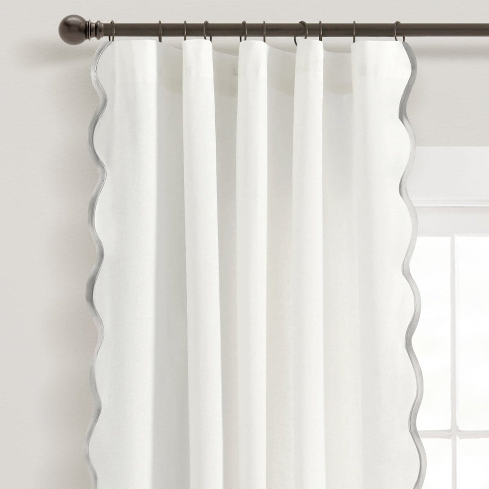 Coastal Chic Scalloped Edge Window Curtain Panel Set - Quahog Bay Bedding
