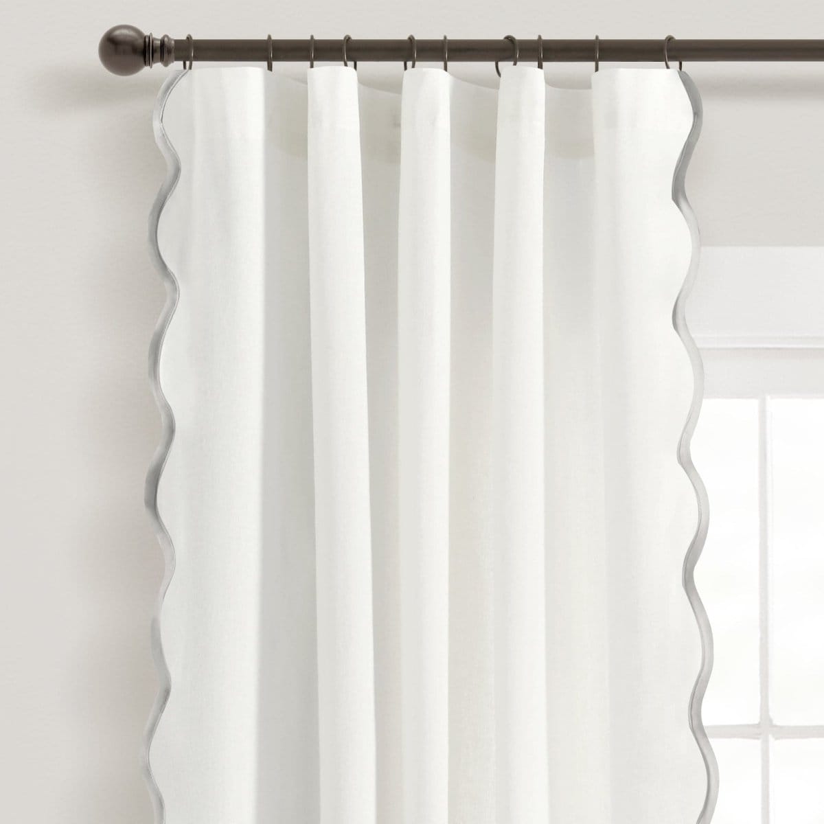 Coastal Chic Scalloped Edge Window Curtain Panel Set - Quahog Bay Bedding