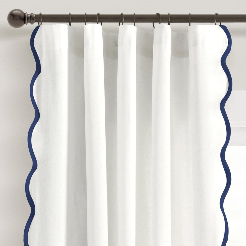 Coastal Chic Scalloped Edge Window Curtain Panel Set - Quahog Bay Bedding