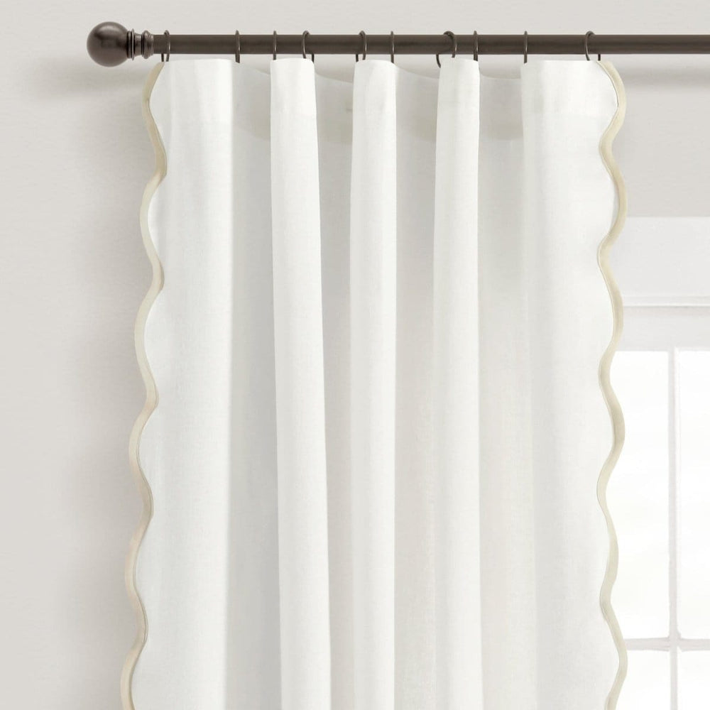 Coastal Chic Scalloped Edge Window Curtain Panel Set - Quahog Bay Bedding