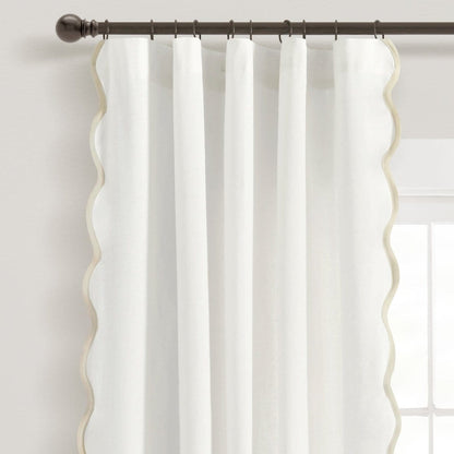 Coastal Chic Scalloped Edge Window Curtain Panel Set - Quahog Bay Bedding