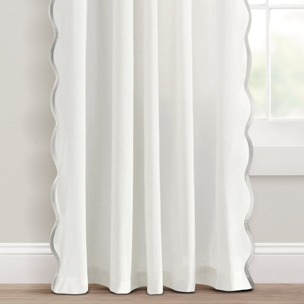 Coastal Chic Scalloped Edge Window Curtain Panel Set - Quahog Bay Bedding