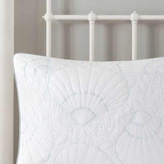 Coastal Crystal Beach Light Blue & White Comforter Set - Quahog Bay Bedding