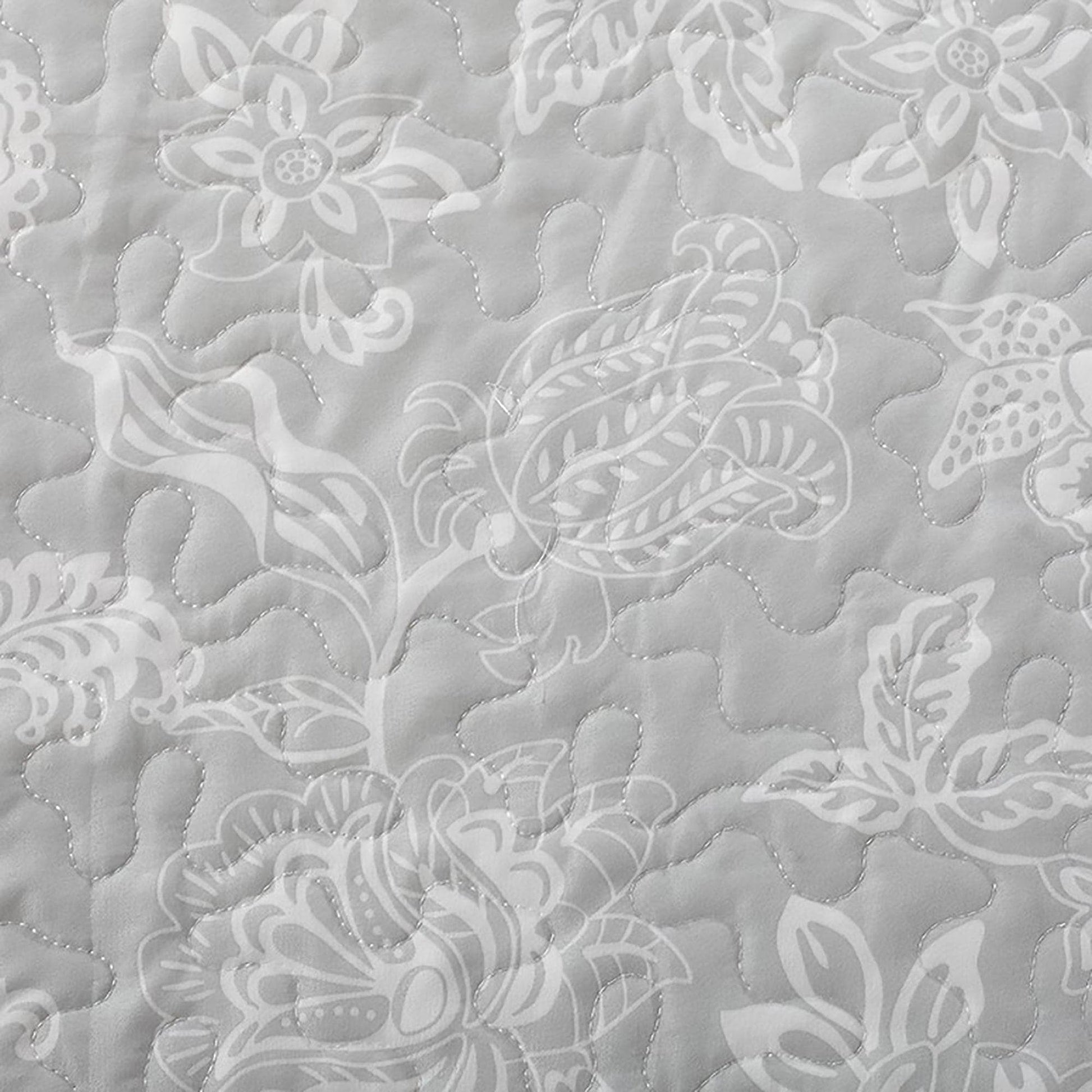 Coastal Floral Quilt Set - Coastal Floral Bedding - Aqua & Grey Color Options - Quahog Bay Bedding