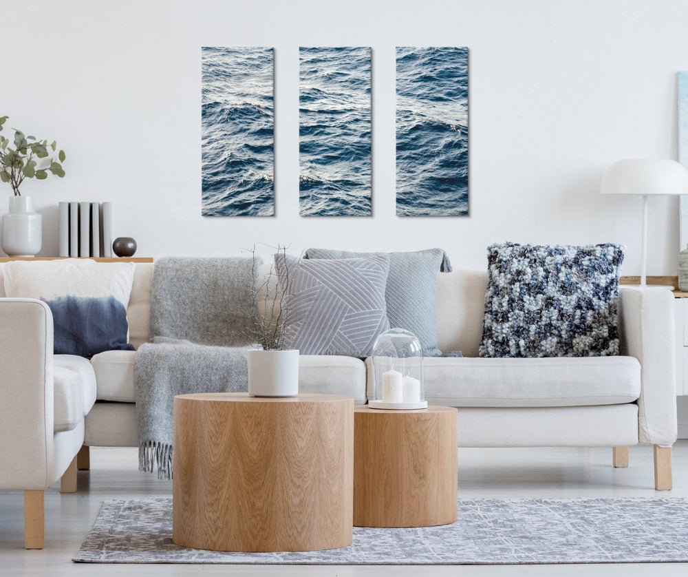Coastal Ocean Waves Canvas Wall Art Set by The Creative Bunch Studio - Quahog Bay Bedding