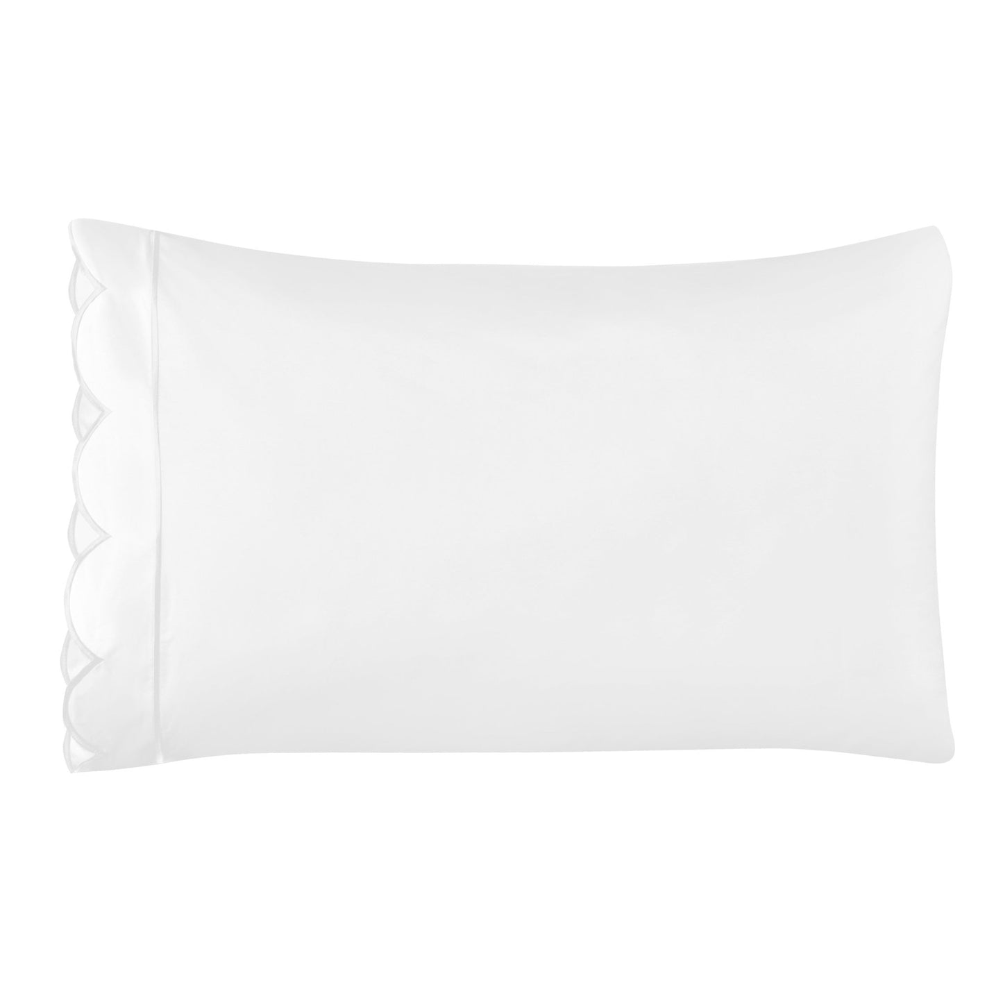 Coastal Scalloped Edge Embroidered 300TC Cotton Percale Sheet Set - Quahog Bay Bedding