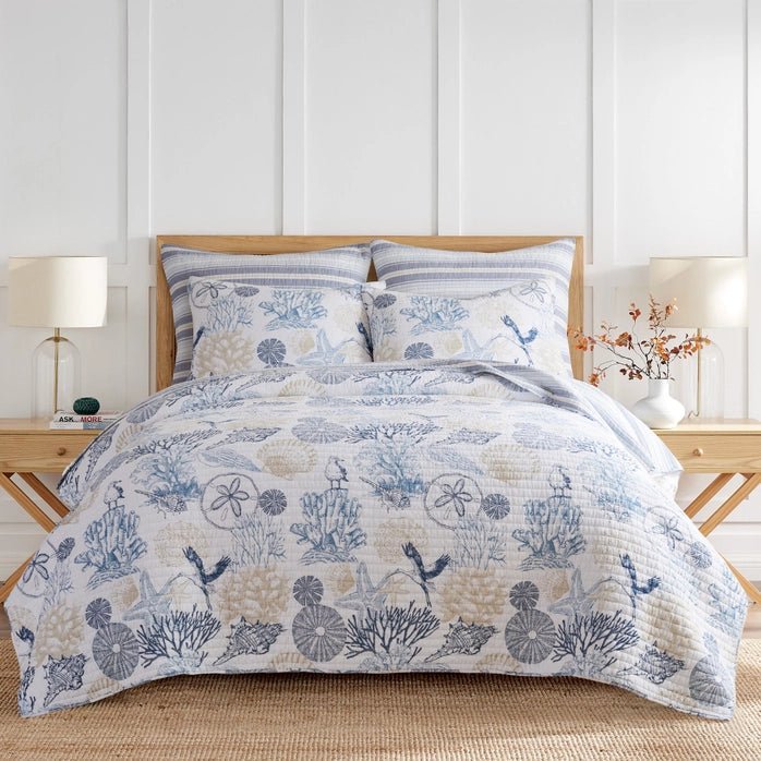 Coastal Serena Sea Quilt Set - Coastal Quilt Set - Quahog Bay Bedding