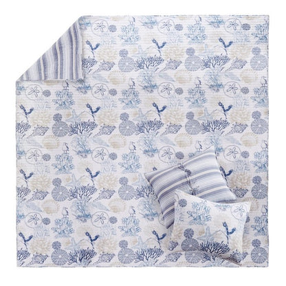 Coastal Serena Sea Quilt Set - Coastal Quilt Set - Quahog Bay Bedding