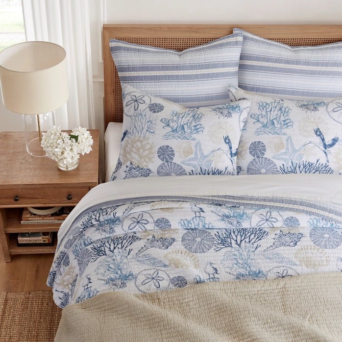 Coastal Serena Sea Quilt Set - Coastal Quilt Set - Quahog Bay Bedding