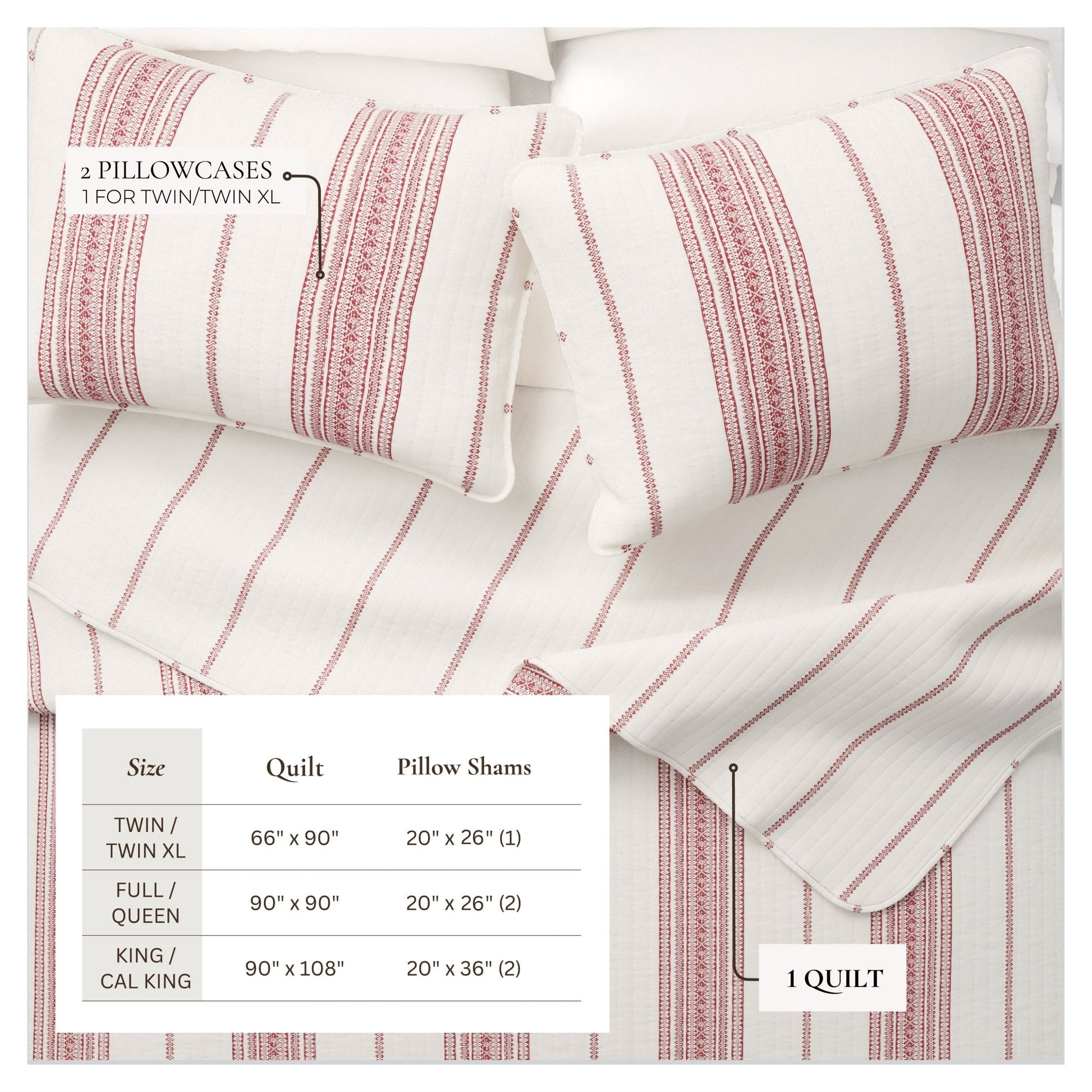 Coastal Stripe Quilt - White Quilt With Navy, Red, Green Or Grey Stripes - Quahog Bay Bedding