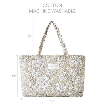 Coastal Tote Bag - Adare Taupe - Quahog Bay Bedding