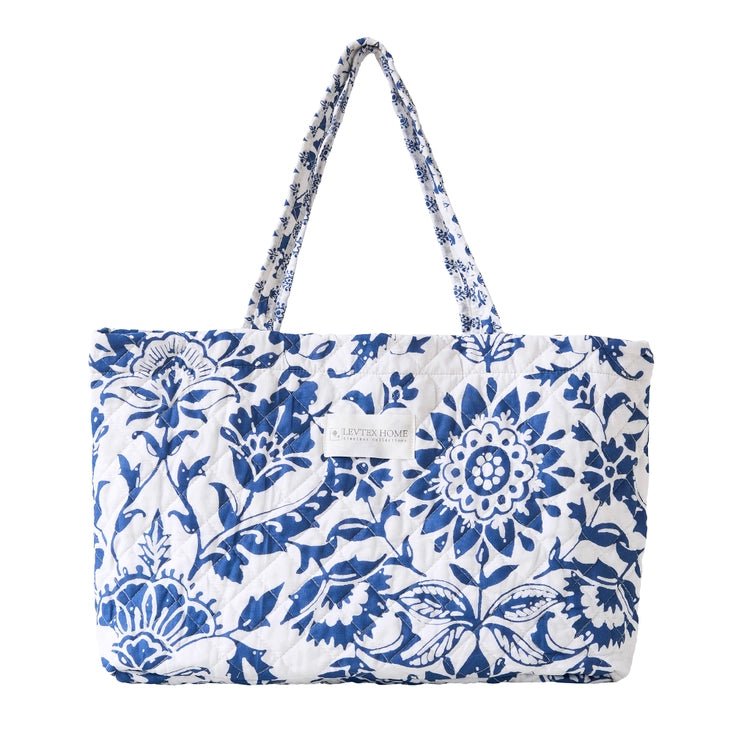 Coastal Tote Bag - Clara Blue - Coastal Bags - Quahog Bay Bedding